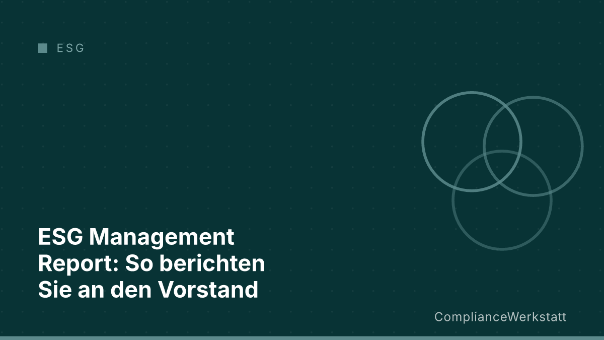 ESG Management Report: So berichten Sie an den Vorstand