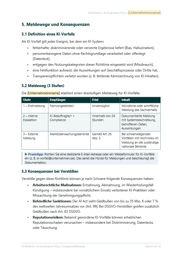 EU AI Act: KI-Richtlinie / AI Governance Policy – Thumbnail 4