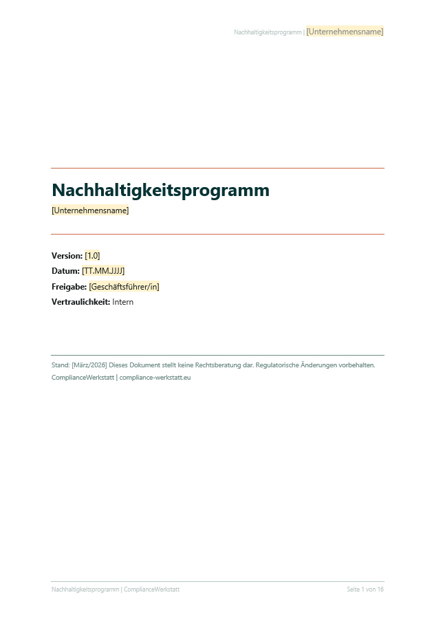 Nachhaltigkeitsprogramm-Template