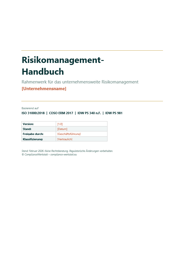 Risikomanagement-Handbuch Vorlage