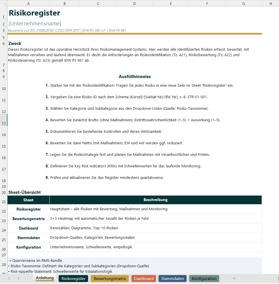 Risikoregister Excel-Vorlage – Thumbnail 5