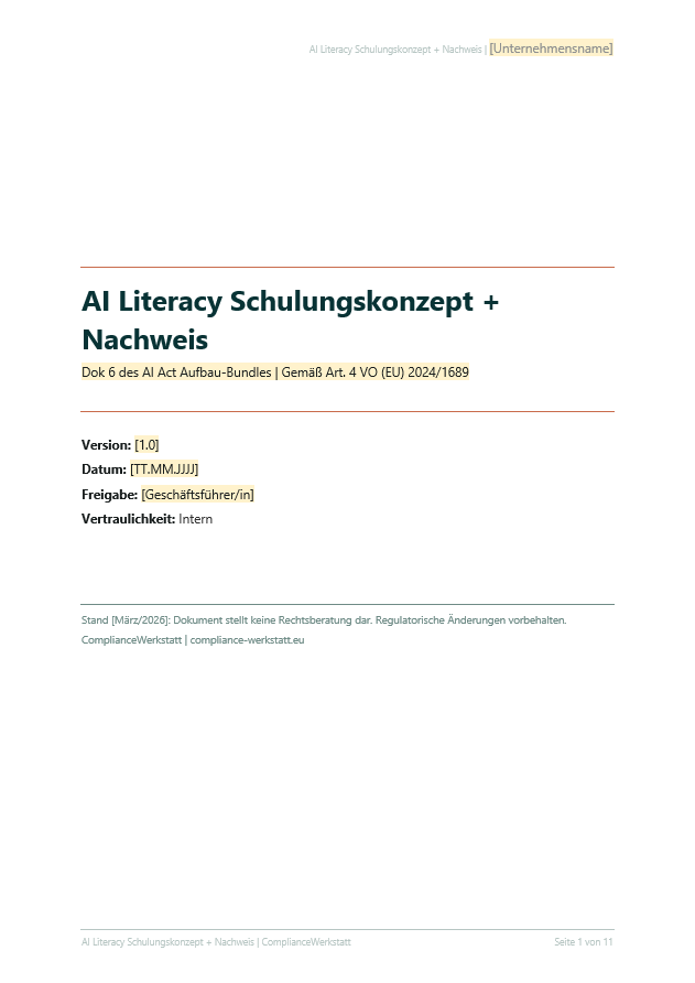 EU AI Act: AI Literacy Schulungskonzept