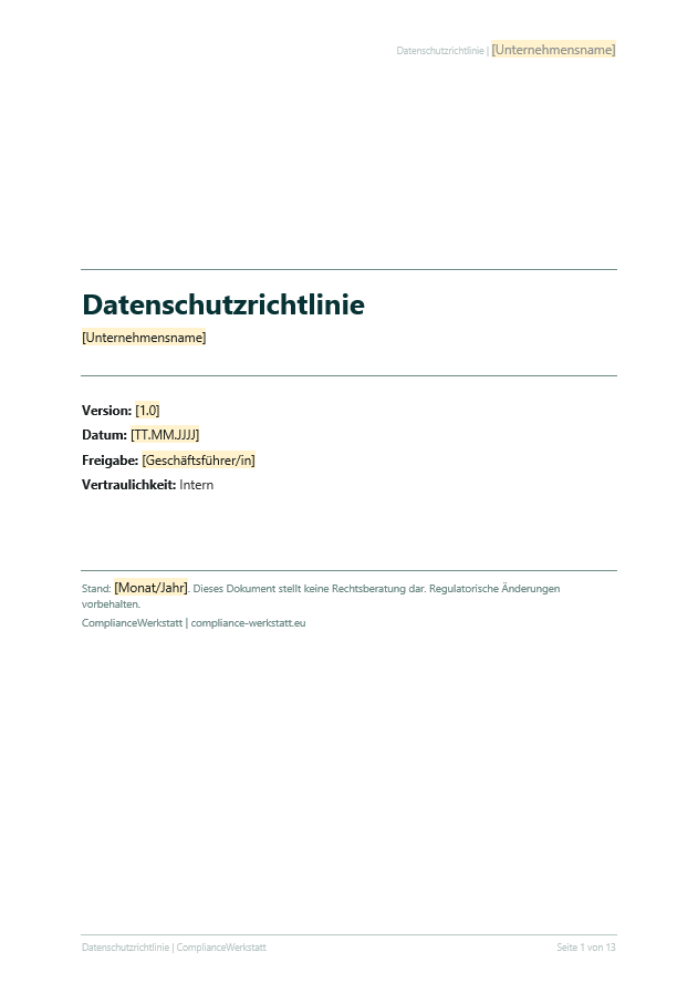Datenschutzrichtlinie