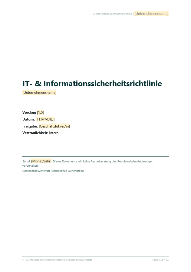 IT-Sicherheit Richtlinie