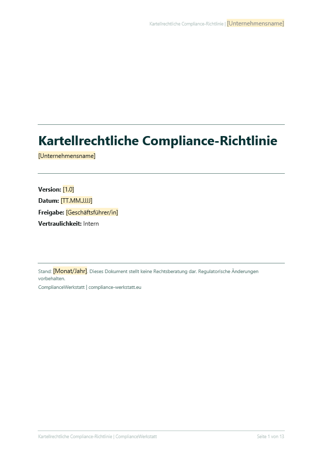 Kartellrecht Richtlinie