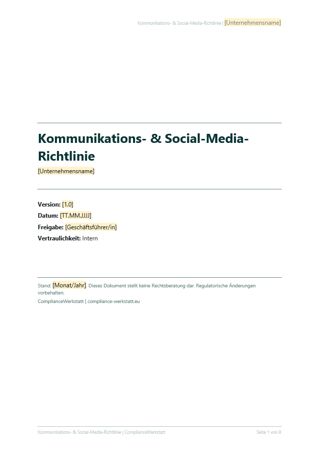 Kommunikation & Social Media Richtlinie