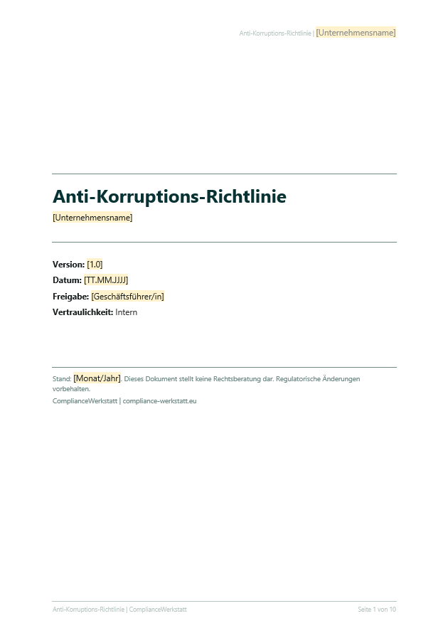 Anti-Korruptions-Richtlinie