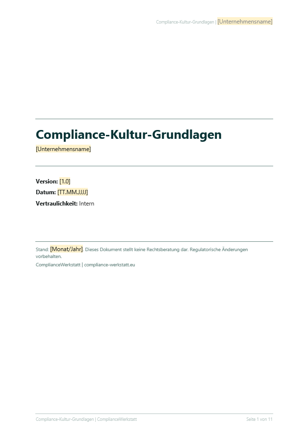 Compliance-Kultur Grundlagen