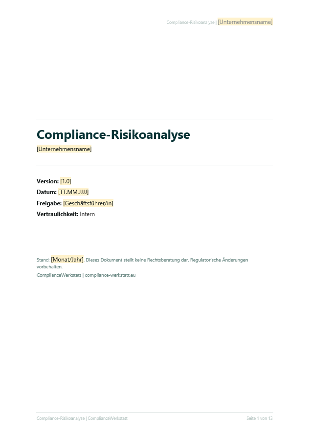 Compliance Risikoanalyse